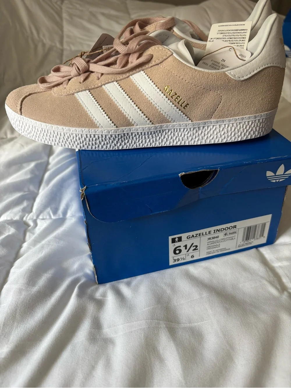 Adidas Gazelle Suede Sneakers for Women - Pale Pink/White